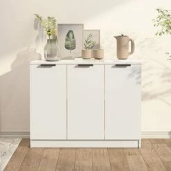 VidaXL Buffet Blanc 90,5x30x70 cm Bois d'ingénierie 7 VidaXL Buffet Blanc 90,5x30x70 cm Bois d'ingénierie -Buffets & bahuts Soldes image 1 811187