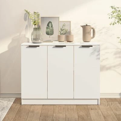 VidaXL Buffet Blanc 90,5x30x70 cm Bois d'ingénierie 2 VidaXL Buffet Blanc 90,5x30x70 cm Bois d'ingénierie – Image 2