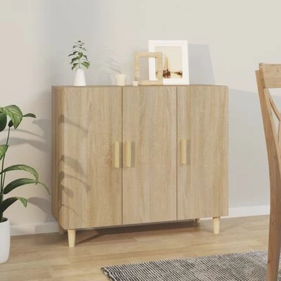 VidaXL Buffet Chêne sonoma 90x34x80 cm Bois d'ingénierie 2 VidaXL Buffet Chêne sonoma 90x34x80 cm Bois d'ingénierie – Image 2