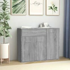 VidaXL Buffet Sonoma gris 88x30x70 cm Bois d'ingénierie -Buffets & bahuts Soldes image 1 815367