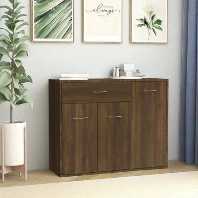 VidaXL Buffet Chêne marron 88x30x70 cm Bois d'ingénierie 2 VidaXL Buffet Chêne marron 88x30x70 cm Bois d'ingénierie – Image 2