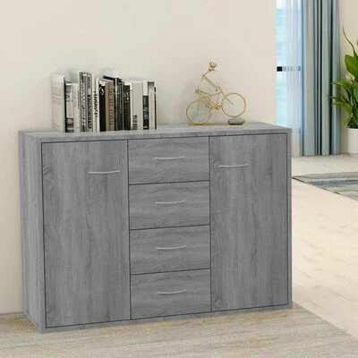 VidaXL Buffet Sonoma gris 88x30x65 cm Bois d'ingénierie 2 VidaXL Buffet Sonoma gris 88x30x65 cm Bois d'ingénierie – Image 2