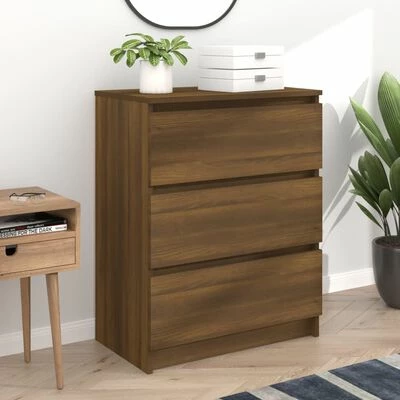 VidaXL Buffet Chêne marron 60x35x76 cm Bois d'ingénierie 2 VidaXL Buffet Chêne marron 60x35x76 cm Bois d'ingénierie – Image 2