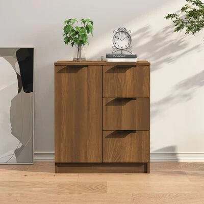 VidaXL Buffet Chêne marron 60x30x70 cm Bois d'ingénierie 2 VidaXL Buffet Chêne marron 60x30x70 cm Bois d'ingénierie – Image 2