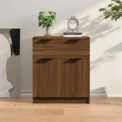 VidaXL Buffet Chêne marron 60x30x70 cm Bois d'ingénierie 7 VidaXL Buffet Chêne marron 60x30x70 cm Bois d'ingénierie -Buffets & bahuts Soldes image 1 816993