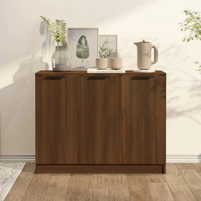 VidaXL Buffet Chêne marron 90,5x30x70 cm Bois d'ingénierie 2 VidaXL Buffet Chêne marron 90,5x30x70 cm Bois d'ingénierie – Image 2