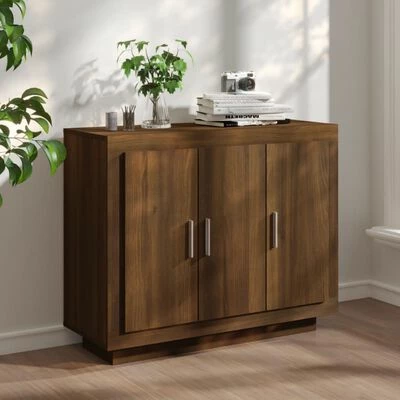 VidaXL Buffet Chêne marron 92x35x75 cm Bois d'ingénierie 2 VidaXL Buffet Chêne marron 92x35x75 cm Bois d'ingénierie – Image 2