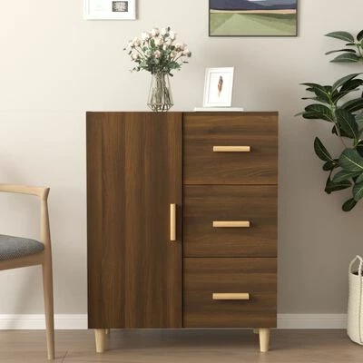 VidaXL Buffet Chêne marron 69,5x34x90 cm Bois d'ingénierie 2 VidaXL Buffet Chêne marron 69,5x34x90 cm Bois d'ingénierie – Image 2
