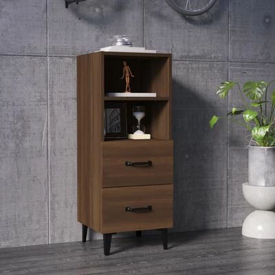 VidaXL Buffet Chêne marron 34,5x34x90 cm Bois d'ingénierie 2 VidaXL Buffet Chêne marron 34,5x34x90 cm Bois d'ingénierie – Image 2