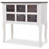 VidaXL Armoire de console 6 tiroirs Marron et blanc Bois