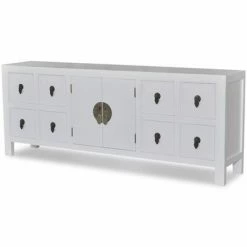 VidaXL Buffet avec 8 tiroirs et 2 portes Style asiatique Bois