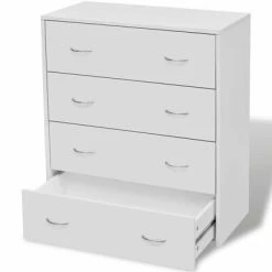 VidaXL Buffet avec 4 tiroirs 60 x 30,5 x 71 cm Blanc