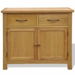 VidaXL Buffet 90 x 33,5 x 83 cm Bois de chêne massif -Buffets & bahuts Soldes image 2 242744
