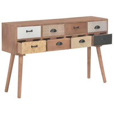 VidaXL Table console avec 8 tiroirs 120 x 30 x 76 cm Bois de pin massif 2 VidaXL Table console avec 8 tiroirs 120 x 30 x 76 cm Bois de pin massif – Image 2