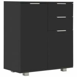 VidaXL Buffet Noir brillant 71 x 35 x 76 cm Aggloméré