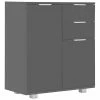 VidaXL Buffet Gris brillant 71 x 35 x 76 cm Aggloméré