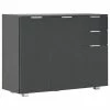 VidaXL Buffet Noir brillant 107 x 35 x 76 cm