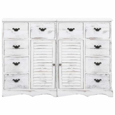 VidaXL Buffet avec 10 tiroirs Blanc 113 x 30 x 79 cm Bois 2 VidaXL Buffet avec 10 tiroirs Blanc 113 x 30 x 79 cm Bois – Image 2