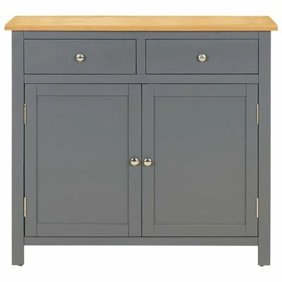 VidaXL Buffet 90x33,5x83 cm Bois de chêne massif 2 VidaXL Buffet 90x33,5x83 cm Bois de chêne massif – Image 2