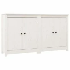 VidaXL Buffets 2 pcs Blanc 70x35x80 cm Bois massif de pin