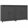 VidaXL Buffets 2 pcs Gris 70x35x80 cm Bois massif de pin