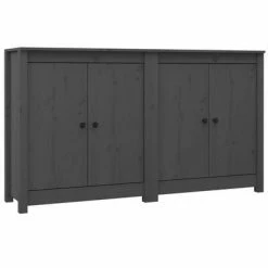 VidaXL Buffets 2 pcs Gris 70x35x80 cm Bois massif de pin
