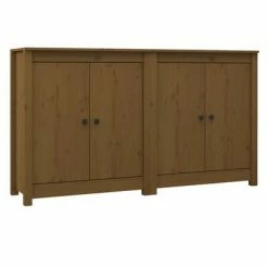 VidaXL Buffets 2 pcs Marron miel 70x35x80 cm Bois massif de pin