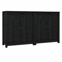 VidaXL Buffets 2 pcs Noir 70x35x80 cm Bois massif de pin