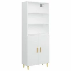 VidaXL Buffet haut Blanc Bois d'ingénierie