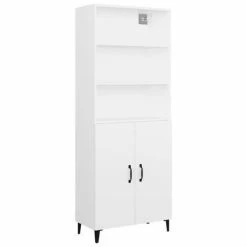 VidaXL Buffet haut Blanc Bois d'ingénierie