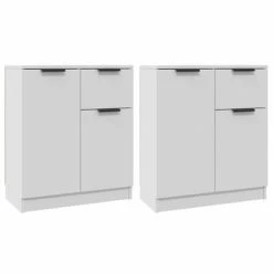 VidaXL Buffets 2 pcs Blanc 60x30x70 cm Bois d'ingénierie