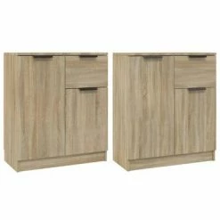 VidaXL Buffets 2 pcs Chêne Sonoma 60x30x70 cm Bois d'ingénierie