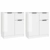 VidaXL Buffets 2 pcs Blanc Brillant 60x30x70 cm Bois d'ingénierie