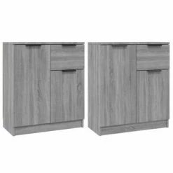VidaXL Buffets 2 pcs Sonoma gris 60x30x70 cm Bois d'ingénierie