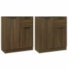 VidaXL Buffets 2 pcs Chêne marron 60x30x70 cm Bois d'ingénierie