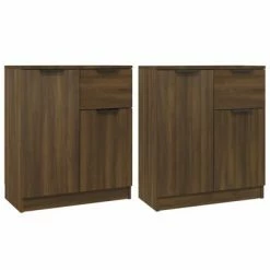 VidaXL Buffets 2 pcs Chêne marron 60x30x70 cm Bois d'ingénierie