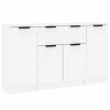 VidaXL Buffets 3 pcs Blanc Bois d'ingénierie