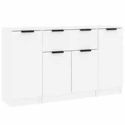 VidaXL Buffets 3 pcs Blanc Bois d'ingénierie