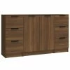 VidaXL Buffets 3 pcs Chêne marron Bois d'ingénierie