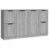 VidaXL Buffets 3 pcs Sonoma gris Bois d'ingénierie