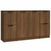 VidaXL Buffets 3 pcs Chêne marron Bois d'ingénierie