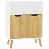 VidaXL Buffet Blanc et chêne Sonoma 60x30x72 cm Aggloméré