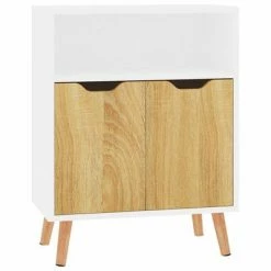 VidaXL Buffet Blanc et chêne Sonoma 60x30x72 cm Aggloméré