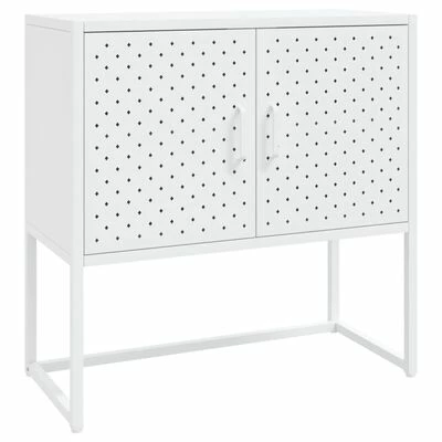 VidaXL Buffet Blanc 75x35x75 cm Acier 1 VidaXL Buffet Blanc 75x35x75 cm Acier