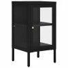 VidaXL Buffet Noir 38x35x70 cm Acier et verre
