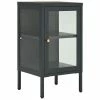 VidaXL Buffet Anthracite 38x35x70 cm Acier et verre