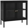 VidaXL Buffet Noir 70x35x70 cm Acier et verre