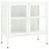 VidaXL Buffet Blanc 70x35x70 cm Acier et verre