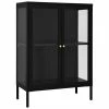 VidaXL Buffet Noir 75x35x105 cm Acier et verre