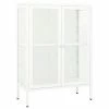 VidaXL Buffet Blanc 75x35x105 cm Acier et verre